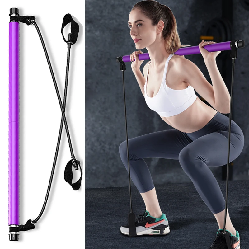 

Portable Yoga Pilates Bar Sport Elastic Bodybuilding Resistance Bands Exercise Pilates Stick Elastic Band for Sports Home Gym