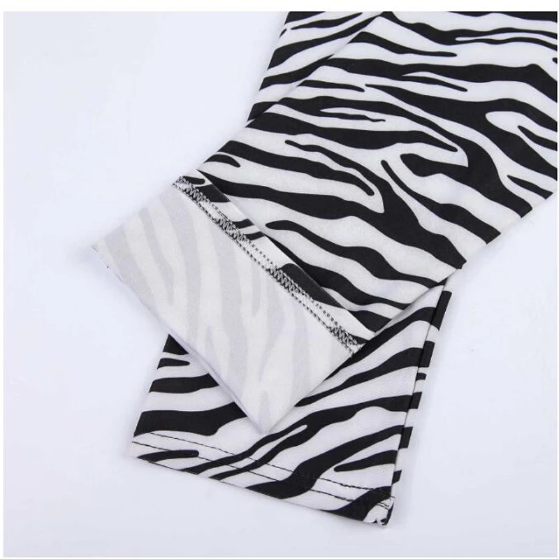 

Zebra Leggings Women Pattern Printing Jeggings Femenino Black White Stripe Sport Workout Legins