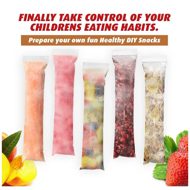150PCS Disposable Ice Popsicle Molds Bags with Funnel Candy Zipper Closure Pouch Freeze Pops Bag for Home Kids Party |