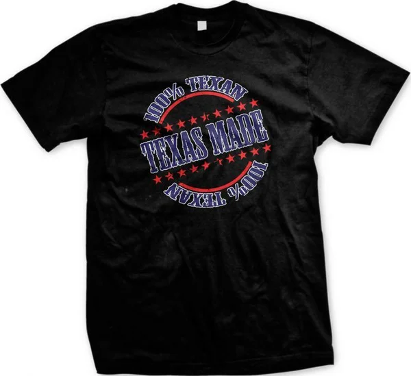 

100% Texan Texas Made Tejas Pride Lone Star State Tejano Mens T-shirt