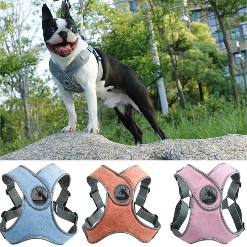 

Pet Dog Adjustable Soft Breathable Harness Vest For Small Medium Dogs Puppy CollarReflective Cat Pet Dog Harness Vests