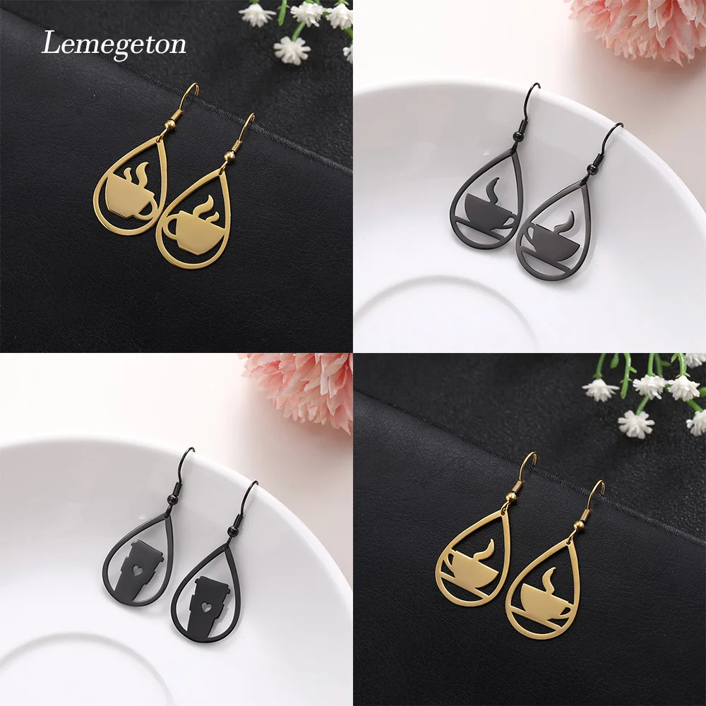 Женские серьги-капельки Lemegeton модные серьги из нержавеющей стали золотого и