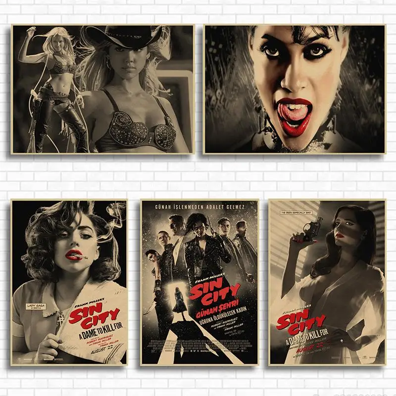 Sin City фильм крафт бумага постер картина коричневая Рисование ядро висячая