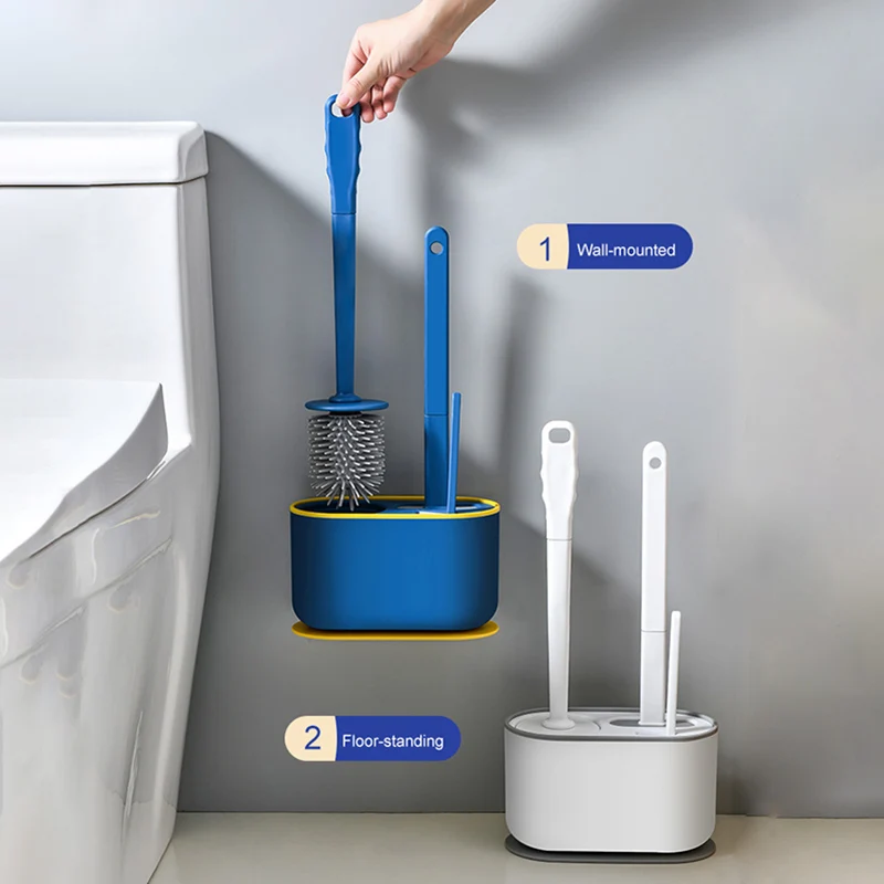 IZEFS-cepillo multifuncional de TPR para ba&ntilde;o, herramienta de limpieza del hogar, sin extremos muertos, juego de accesorios de ba&ntilde;o-5