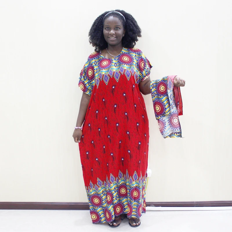 Dashikiage Peacock Feather Print Dress African Dashiki Plus Size Short Sleeve Casual Blue Dresses With Sarf | Тематическая одежда