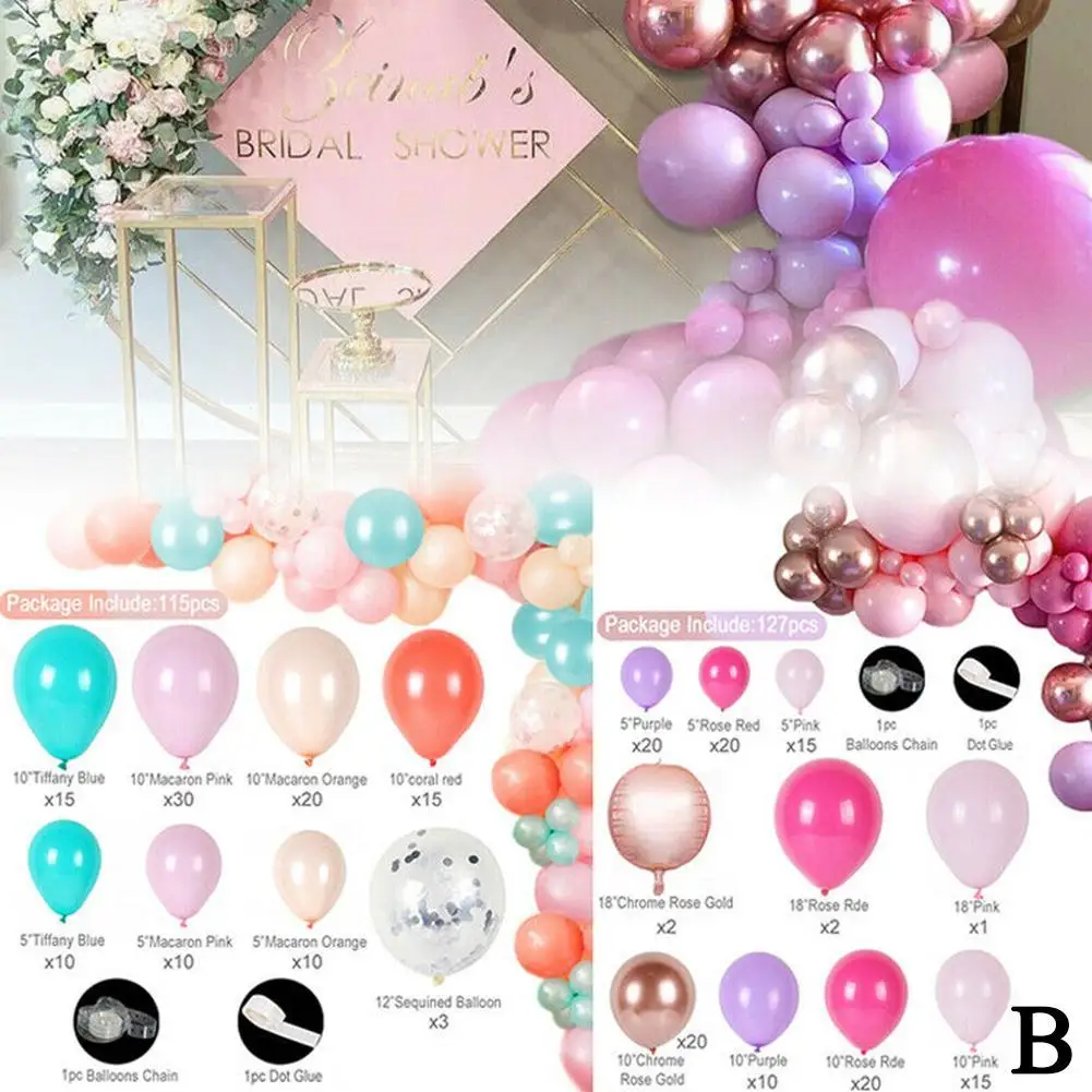 

115/127pcs/set Ballon Garland Arch Kit Latex Confetti Shower Partij Ballonnen Decoraties Bruiloft Baby Suppiles Verjaardag E7Q8