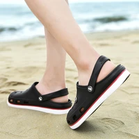 casual men slippers summer outdoor simple male black white hole sandals boys non slip fashion 39soft shoes man wear resistant