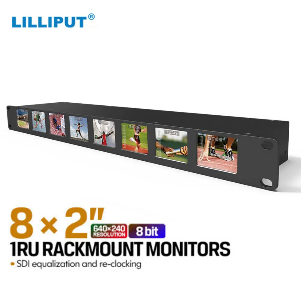

Free ship Lilliput RM-0208S 8*2" 1RU Rackmount Monitor Broadcast Screens 3G SDI monitor with Equalization & Re-clocking