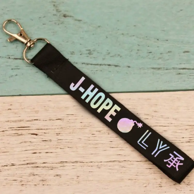 KPOP брелок лазерный Bangtan Boys Lanyard Love Yourself брелки Jung Kook V SUGA JIMIN JHOPE RM аксессуары для