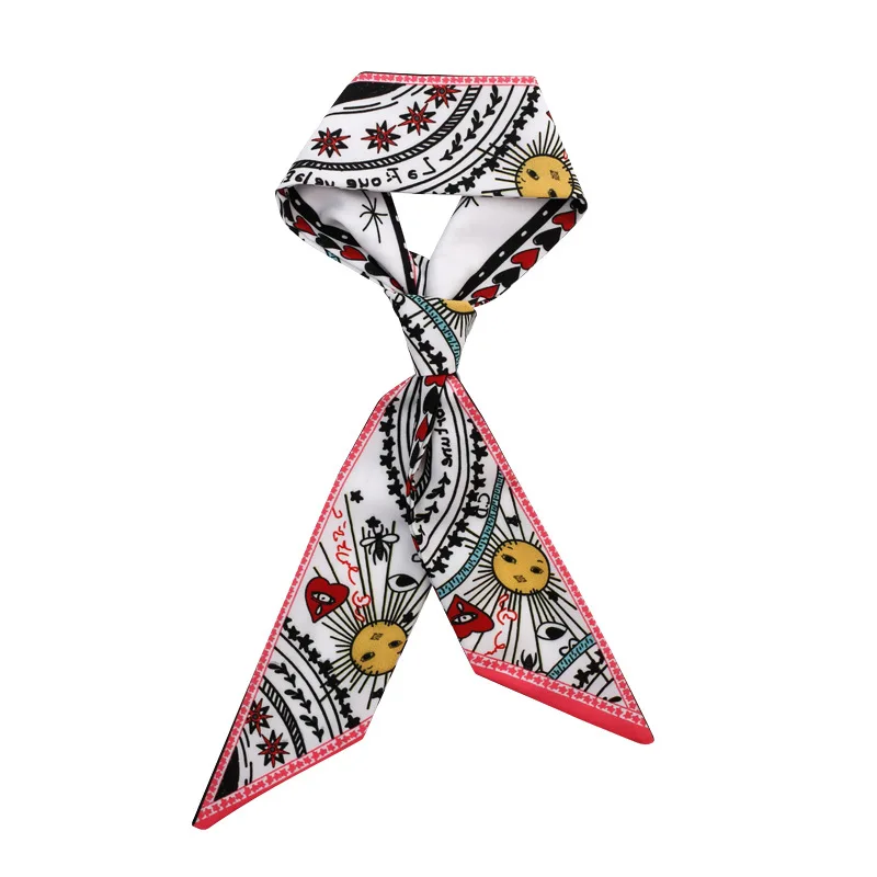 

Fashion Faux Silk Handkerchief Women Girls Handkerchie Hairband Striped Letter Leopard Print Headband aesthetic hair accessories