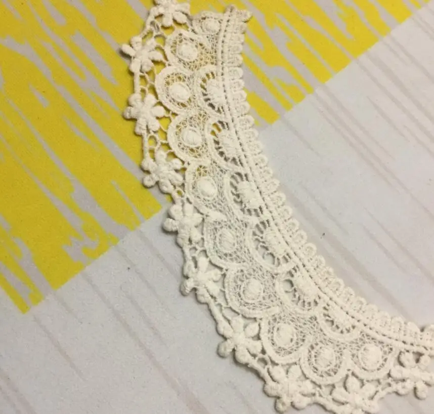 2 шт./1 пара бежевый воротник ткань цветок Venise кружево швейная аппликация сделай