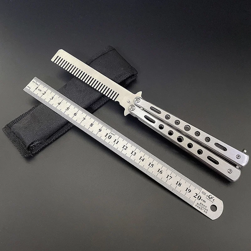 

Hysenss Beginner Practice Training 440C Stainless Blade Multiple Play Game Toy Tool Unedged Folding Butterfly Knife Karambit