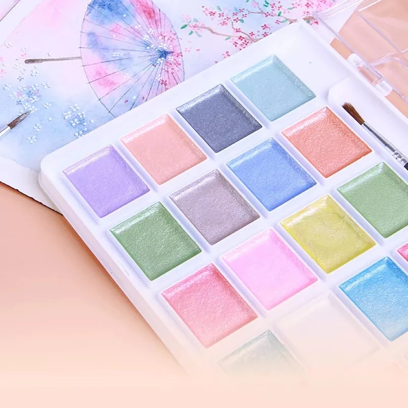 

YHSMTG Professional Solid Watercolor Paint Painting Aquarelle for School Drawing Student Artist Art Supplies Macaron Color Set