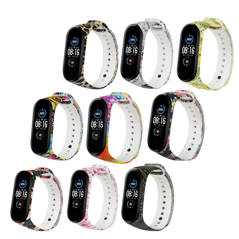 

Latest Flower Printing Replacement Strap For Mi Band 4 Silicone Varied Pulsera For Mi Band 3 Strap Correa Fashion Wrist Strap