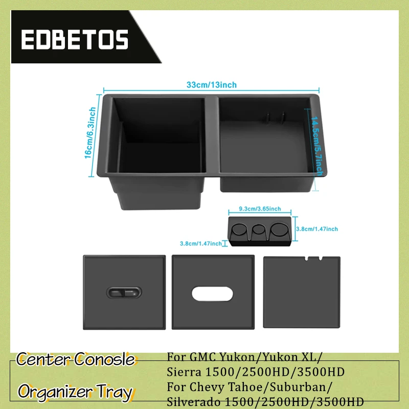 Центральный автомобильный подлокотник для хранения Коробка GMC Yukon/Yukon XL/Chevy
