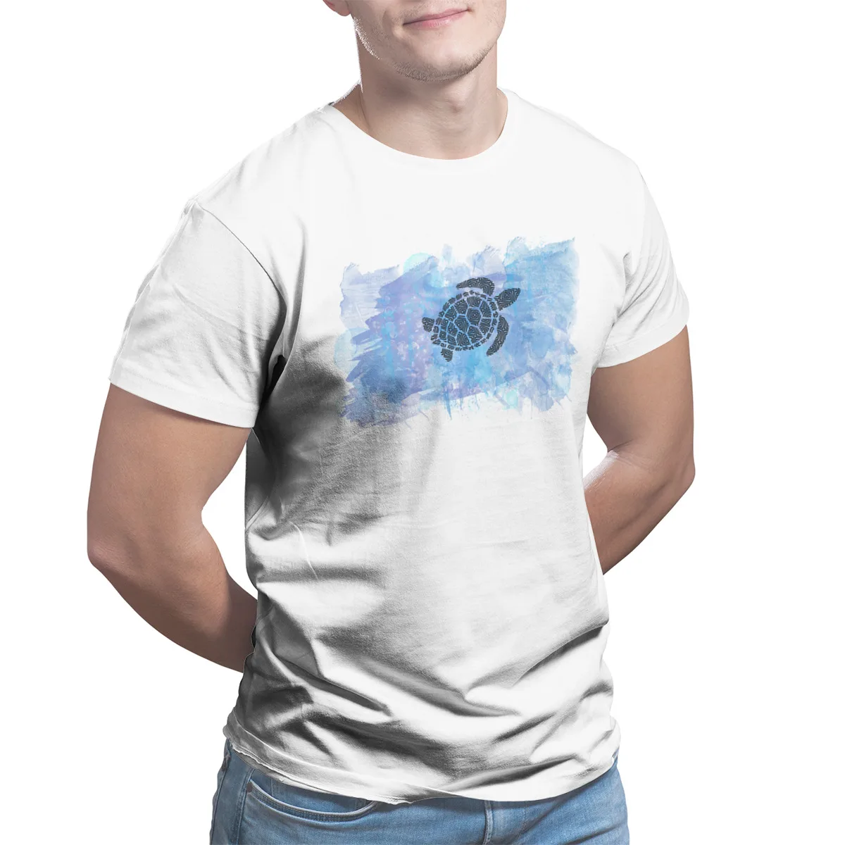 

Men's T-shirt Sea Turtle276 100%Cotton Kawaii Anime Plus Size Clothing 45458