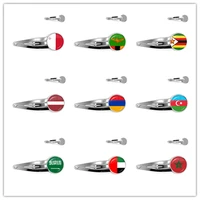 malta zambia zimbabwe latvia armenia azerbaijan saudi arabia uae morocco national flag glass cabochon hairpins for women gift