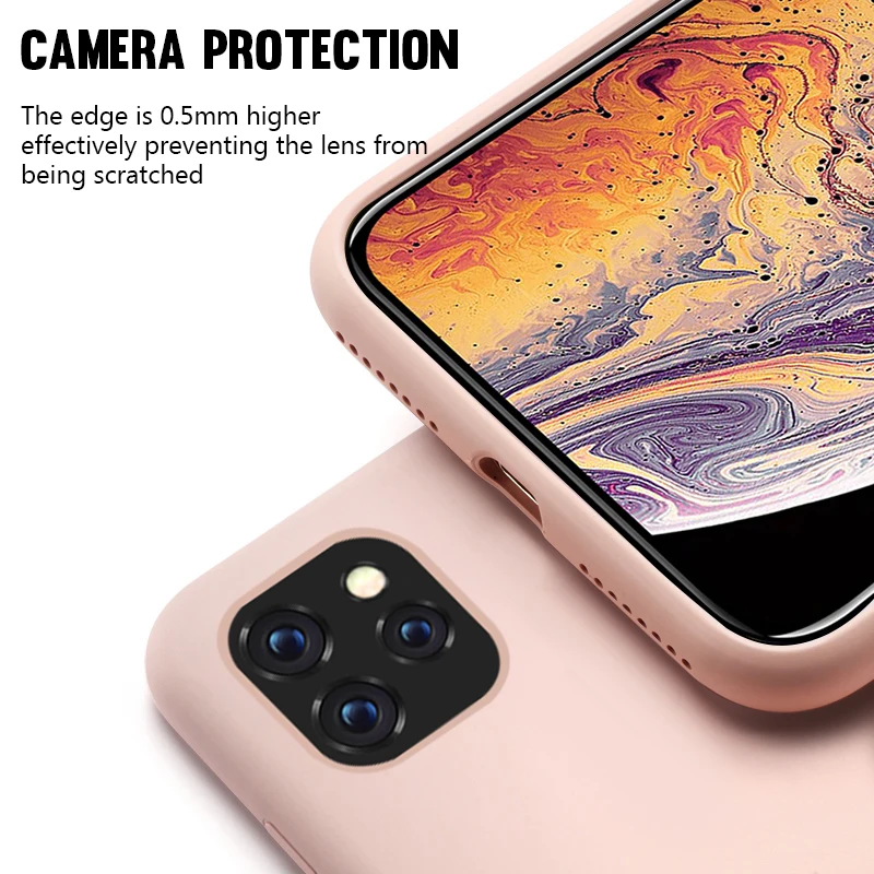 Silicone Case For iPhone 11 Pro Max X XR XS Candy Solid Color Phone 6 6S 7 8 Plus Soft TPU Protective Cover | Мобильные телефоны и