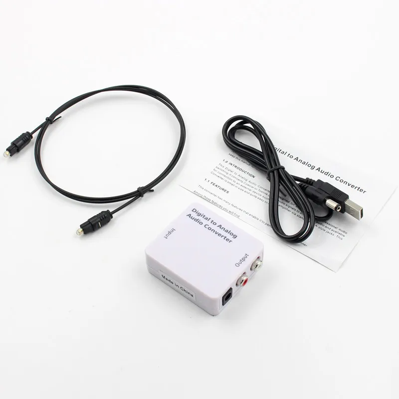 Digital Analog Audio Converter Optical Coaxial To Stereo L/R Rca 3.5 Mm Output Audio Adapter For HDTV DVD Convenient Practical