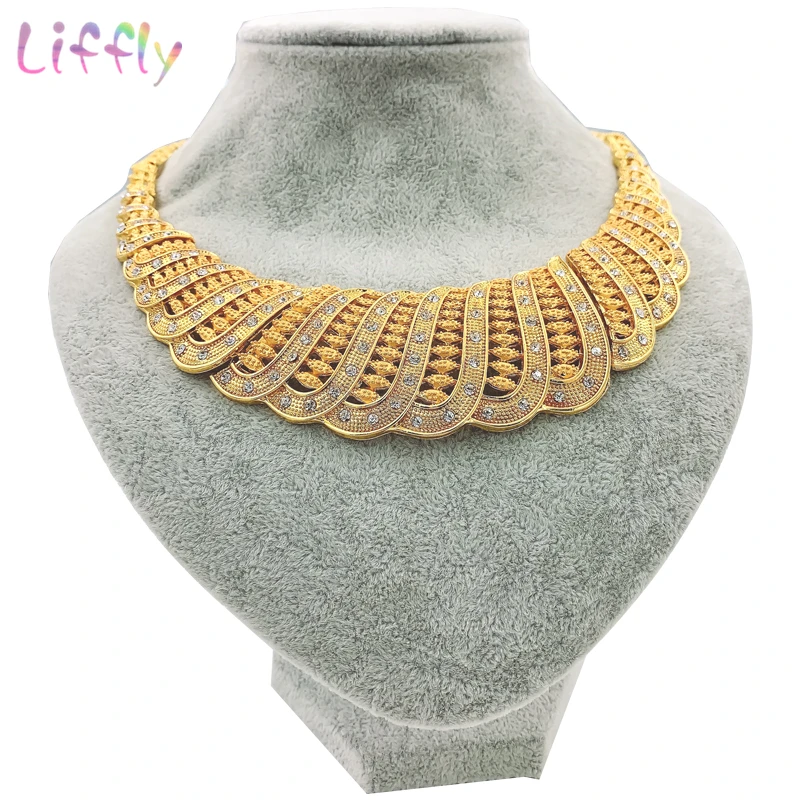 Классические Ювелирные наборы Дубай ожерелье элегантный свадебный браслет