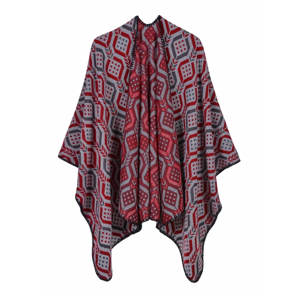 2019 новые модные огромные платки теплые зимние кашемировые пончо с капюшоном