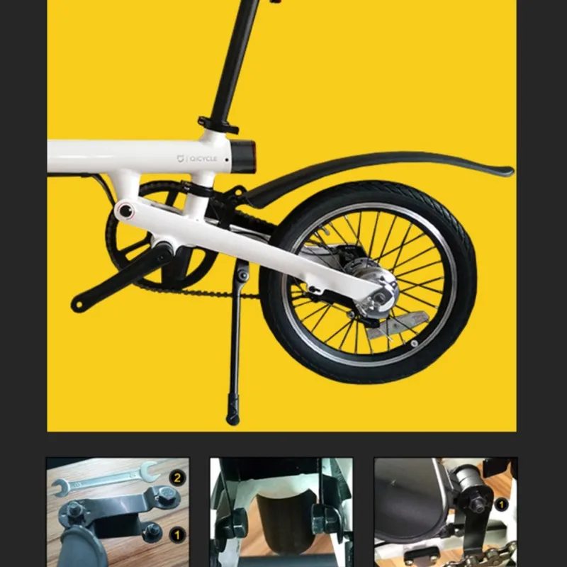 Tire Tyre Splash Mudguard Front Rear Fender Shelf for Xiaomi Mijia Qicycle EF1 Electric Bike Bicycle Kickstand Tripod Support