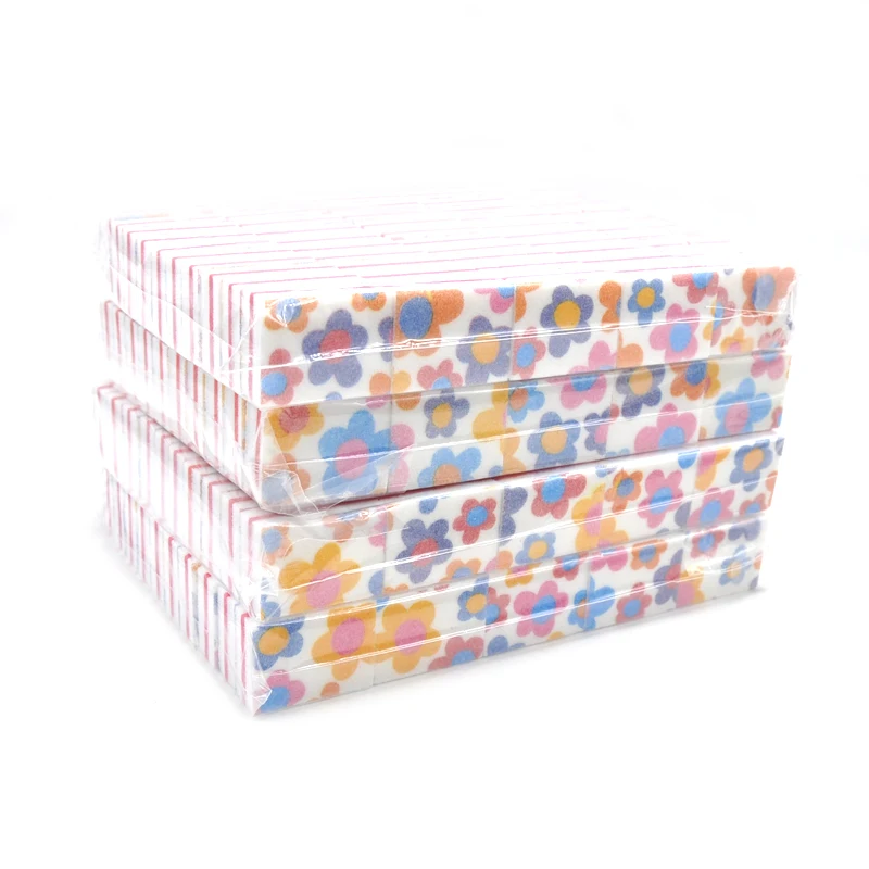 

High Quality 300 Pcs/lot Sponge Nail Files 100/180 Professional Nail Polish Set Nail File Block Buffer Flower Sandpaper Pilnik