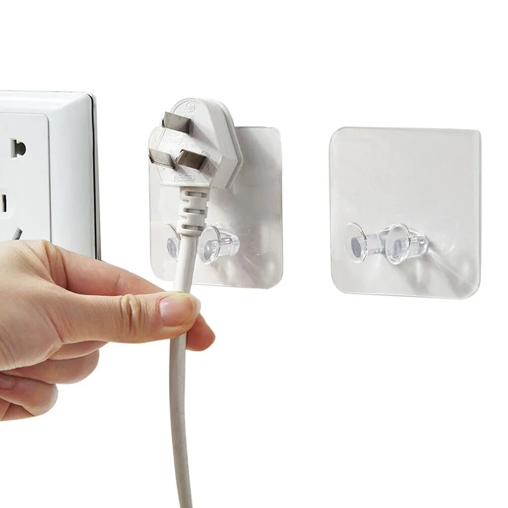 

3pcs Wall Storage Hook Power Plug Socket Holder Wall Adhesive Hanger Home Office Adhesive Hanger Kitchen Bathroom #YL10