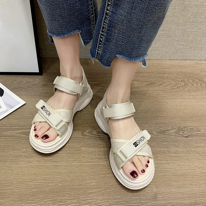 

New Arrival Sport Sandals For Women Black Beige Beach Sneakers Woman Brand Designer Lady Summer Sandal Thick Soled Women Sandals