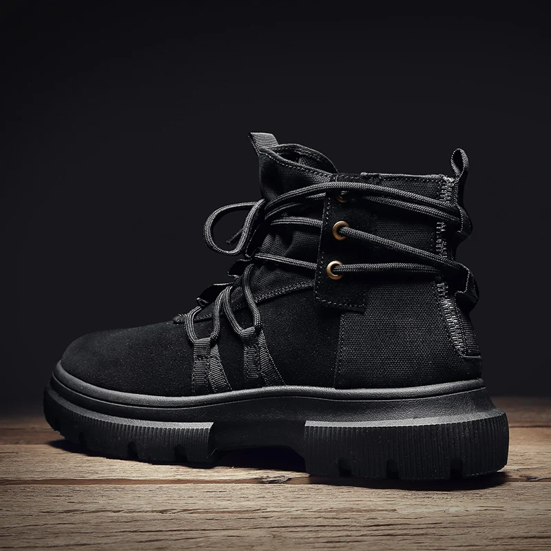 Новые мужские ботинки 2019 г. Теплые зимние на меху рабочая обувь мужская модные