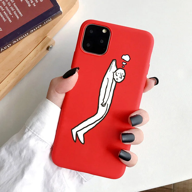

Funny White face Phone Case For iPhone 11 Pro 6 6s 7 8 Plus SE 2 X XR XS Max Fashion Graffiti Candy people Soft For iPhone X