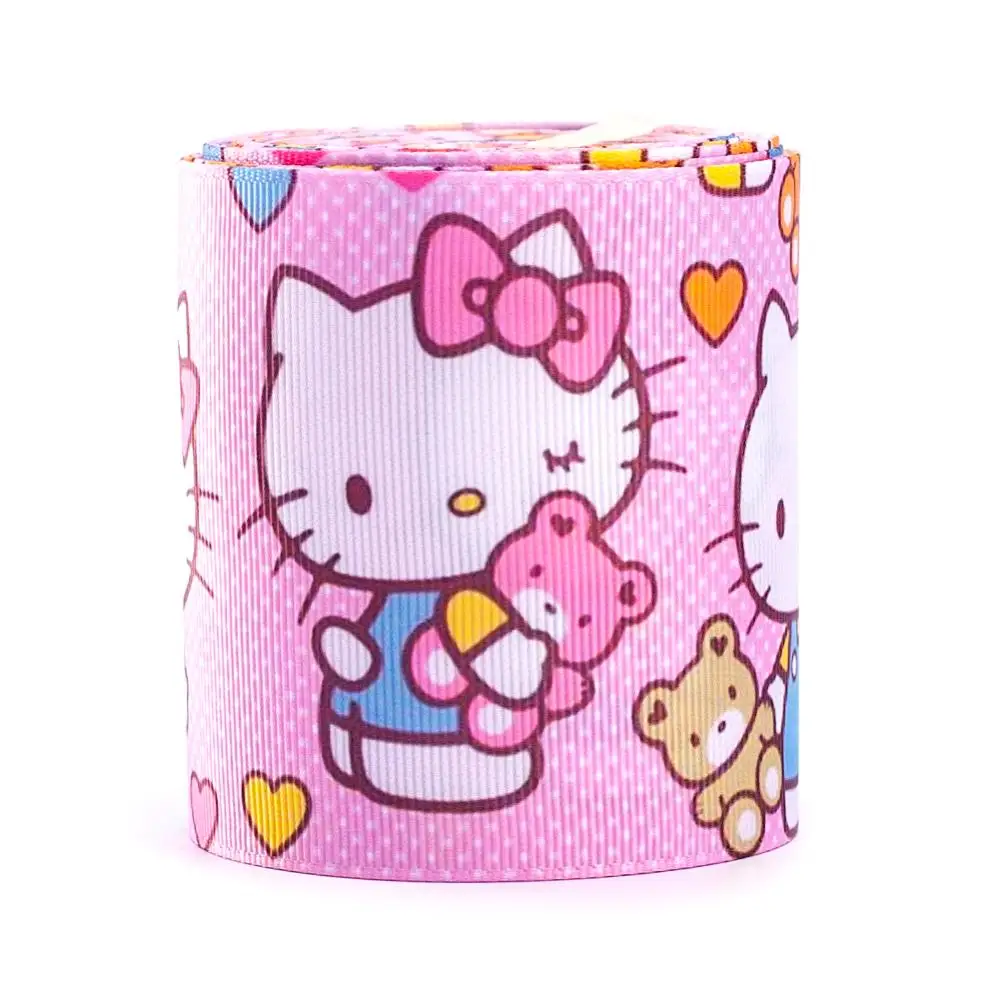 Случайным образом Grosgrain лента 5 ярдов 3 дюйма мультфильм термопечать для ручной