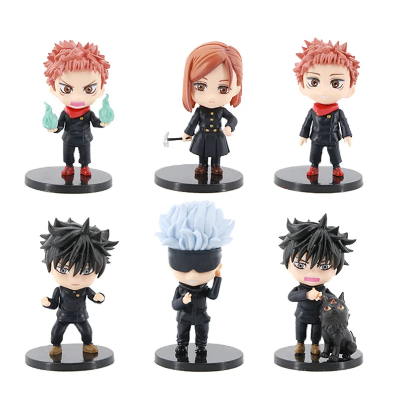 

6pc/set Jujutsu Kaisen Figure Gojo Satoru Yuji Itadori Fushiguro Megumi Kugisaki Nobara PVC Anime Action Figures Model Toys