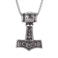 punk jewelry huge thor hammer mjolnir necklace norse viking amulet hammer scandinavian pendant necklace for men cool gift sp0431