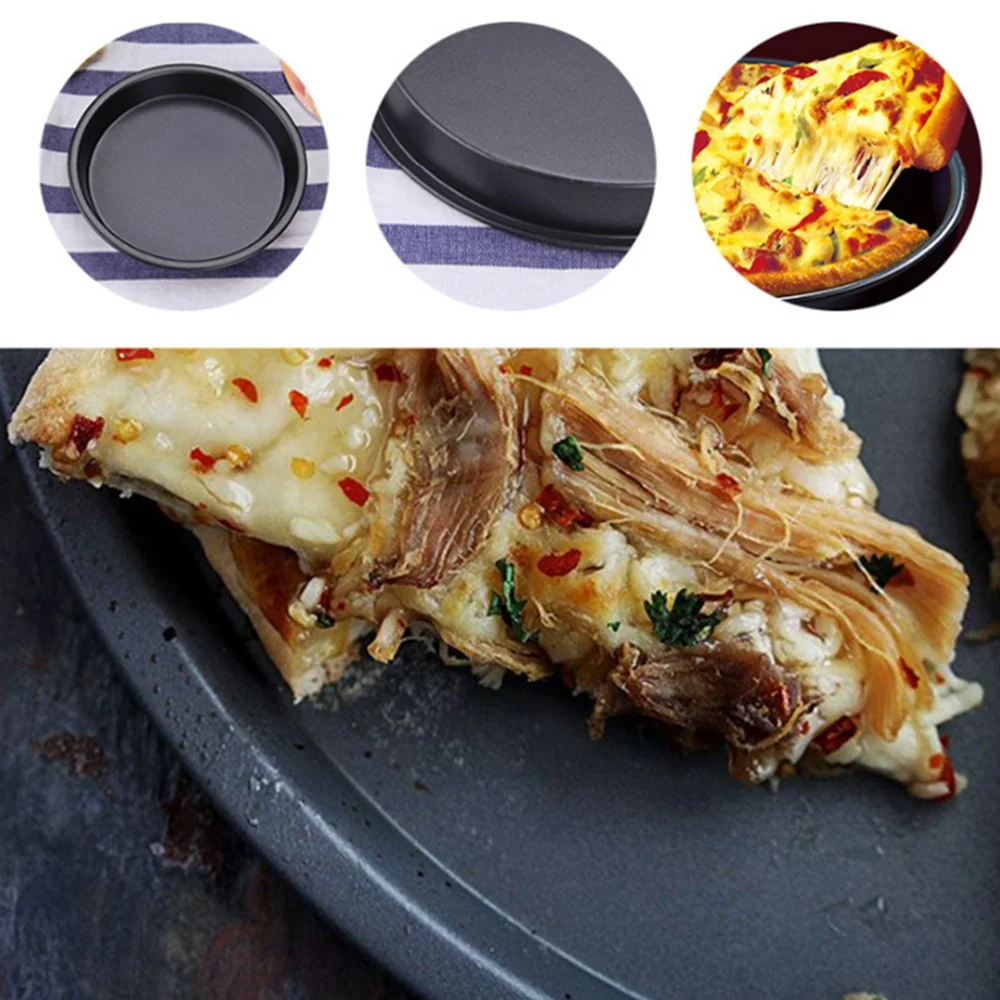 

6 7 8 inch Premium Non-Stick Pizza Pan Bakeware Carbon Steel Pizza Plate Round Deep Dish Pizza Pan Tray Mold Mould Baking Tools