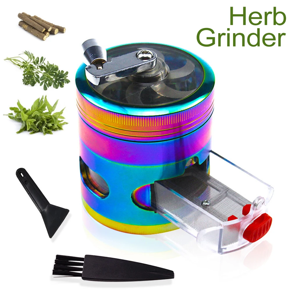 4-слойная дробилка для табака трав и водорослей с щеткой очистки ручной