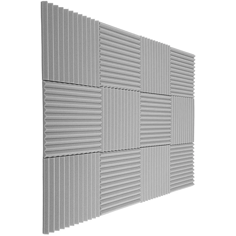 

12 pcs Acoustic panel, Acoustic foam board, studio wedge brick, sound insulation, home and office,2.5X 30X 30cm