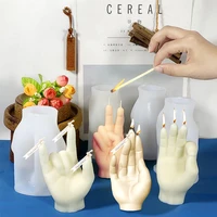 3d creative gesture silicone candle mold diy victory ok gesture handmade candle plaster decoration supplies mold cake moldtool