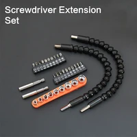 flexible shaft extension screwdriver drill bit set with hex sleeve socket electric drill part accessories repair tool