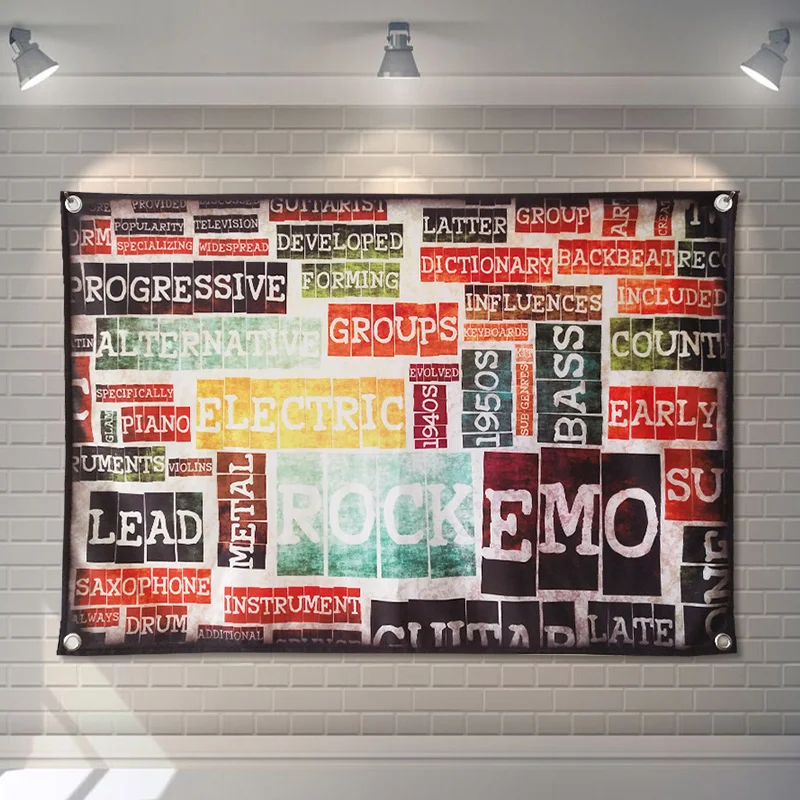 Английский флаг рок в стиле ретро баннер музыкальная группа мультяшное