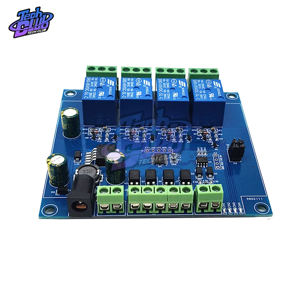 Modbus Rtu7 24V четырехсторонний релейный модуль переключателя ввода и вывода 8bit MCU