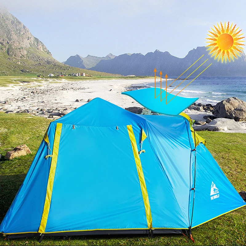 Палатка Hewolf Автоматическая на 4-5 человек однокомнатная двухслойная портативная