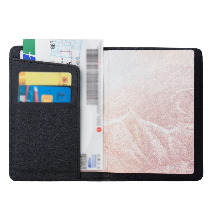 

New Solid Color Travel Passport Holder Cover ID Card Ticket Pouch Bag Protector PU Leather Credit Card Red Blue Bags Cover
