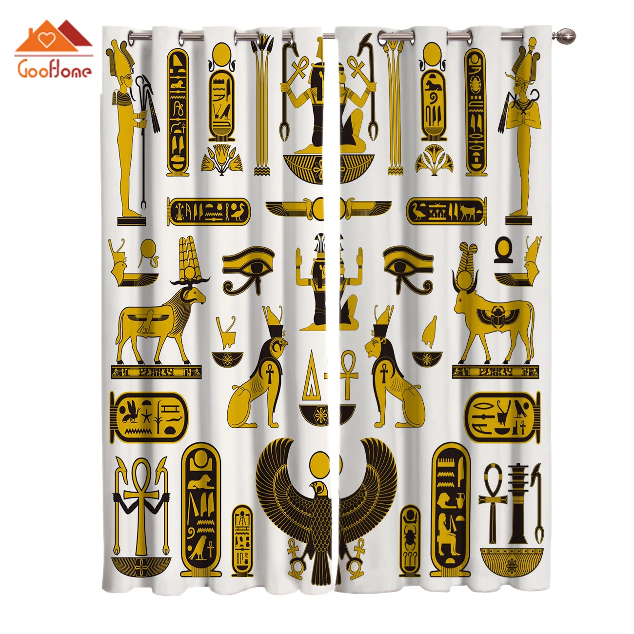Hieroglyphic Carvings Древние египетские храмы окна занавески для гостиной наружные