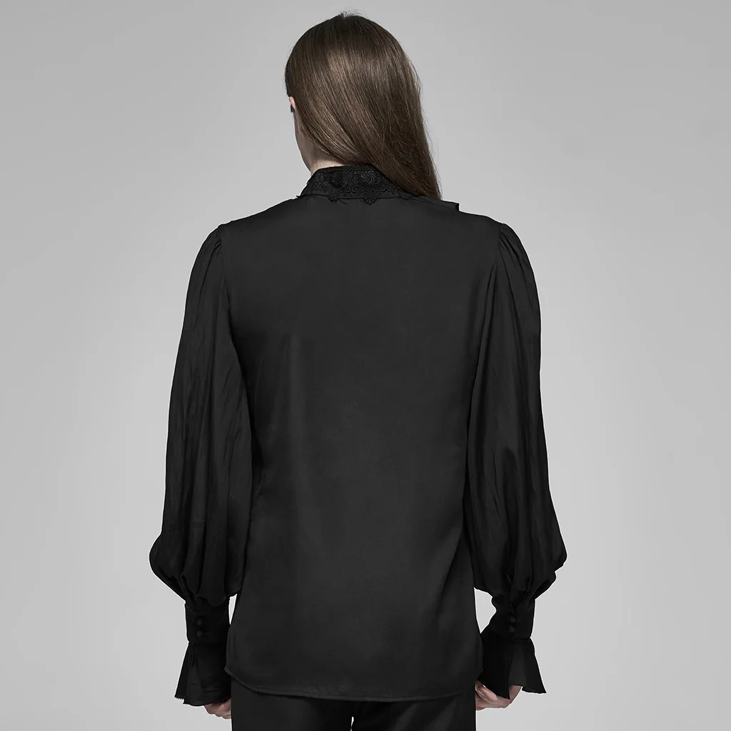 Готическая благородная Великолепная кружевная блузка с воланами для
