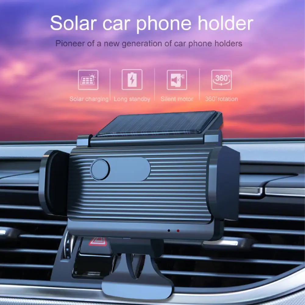 phone holder easy to use wide application auto sensing solar energy mobile phone stand for suv free global shipping