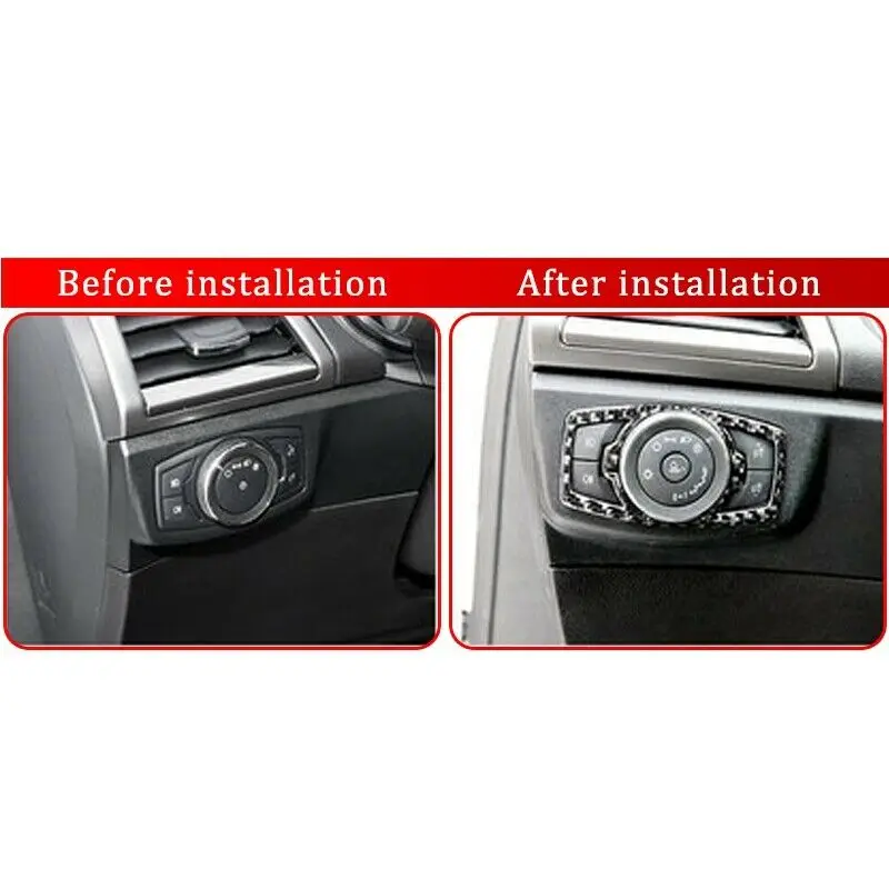 Pcmos карбоновая рамка переключателя фары для Ford Fusion Mondeo 2013 2014 2015 2016 2017 2018 Interior Stickes