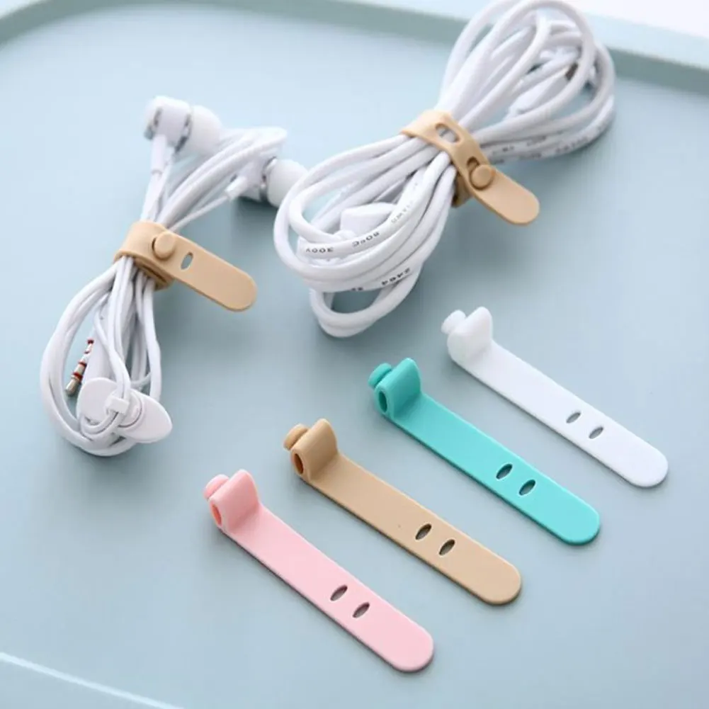 

Reusable Cable Ties with Hook and Loop Cord Straps Wire Organizer Silicone Portable Cable Management
