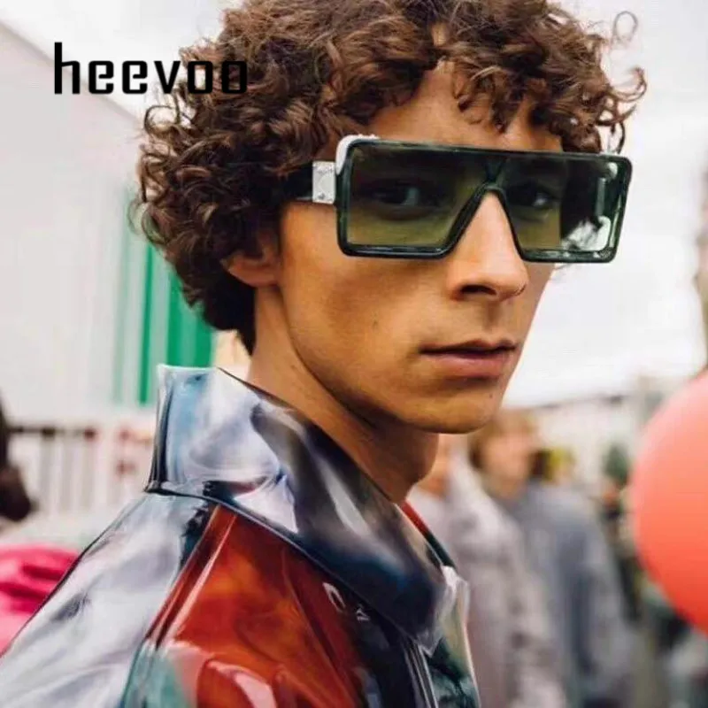 

Солнцезащитные очки в винтажном стиле UV400 для мужчин и женщин, квадратные темные очки в большой оправе с градиентными линзами