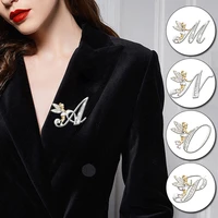new women letters brooches classic flower fairy alphabet on clothes party wedding jewelry pins new year gifts girl
